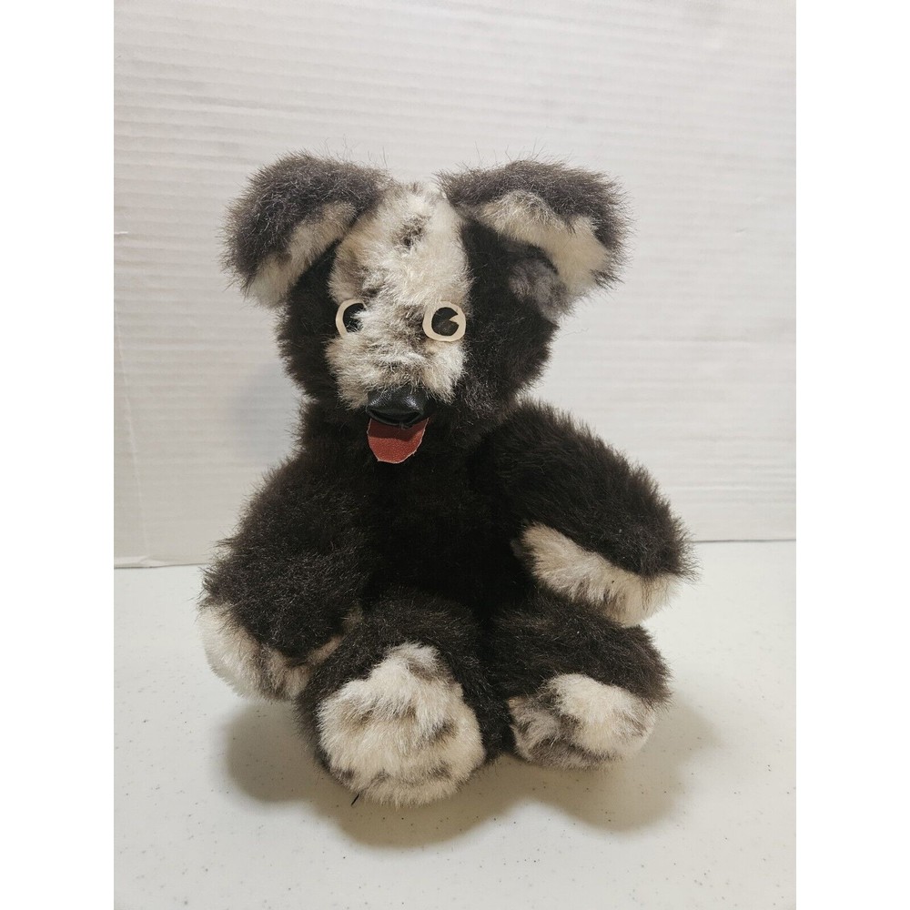 Vintage Antique Stuffed Teddy Bear With Leather Nose Eyes Mouth Jointed